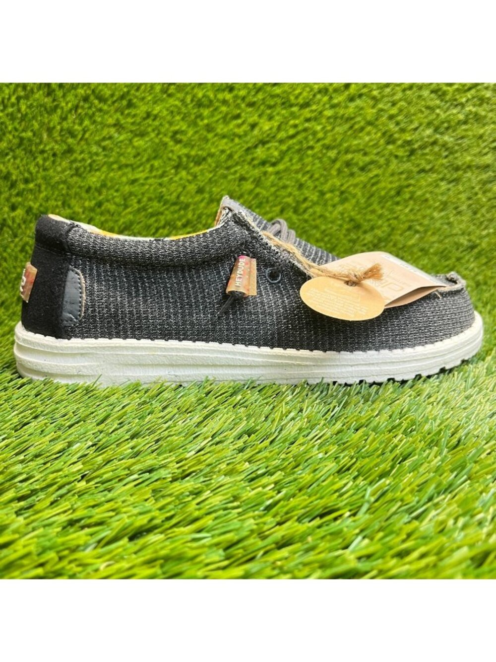 Hey Dude Wally Eco Sox Charcoal Gray Mens Size 8 Casual Walking Slip-On Shoes